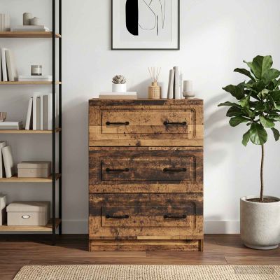 vidaXL Zásuvkový kabinet Staré drevo 66 x 34,5 x 87 cm