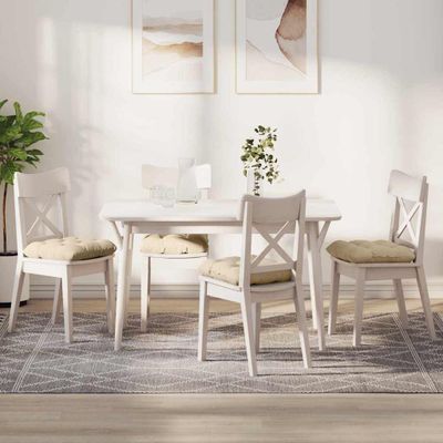 vidaXL Vankúše na sedenie 4 pcs Krémová 45 x 45 cm Mikrovlákno