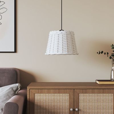 vidaXL Tienidlo na stropnú lampu biele Ø30x20 cm prútené