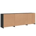 vidaXL Komoda s LED svetlami čierna 202x37x67 cm