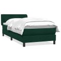 vidaXL Posteľný rám boxsping s matracom tmavozelený 90x210 cm zamat