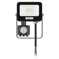LED reflektor GLARO s pohybovým čidlom, 10 W, čierny, IP54, 1000 lm, neutrálna biela