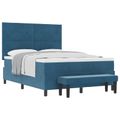 vidaXL Posteľ s pružinovým rámom Tmavo modrá 200 x 160 cm Zamat