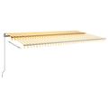 vidaXL Samostatne stojaca automatická markíza 600x300 cm žlto-biela