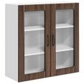 vidaXL Nástenný sklenený kabinet LUCCA Hnedý dub 80 x 31 x 80 cm