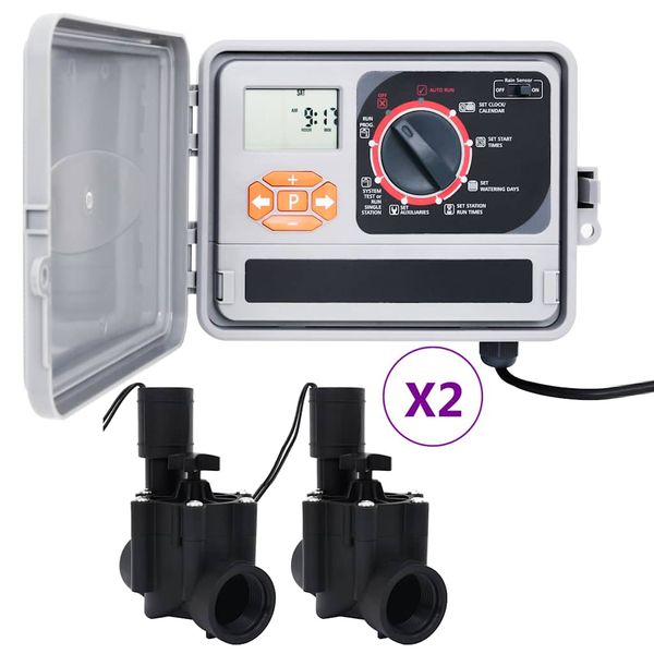 vidaXL Záhradný regulátor zavlažovania so 4 solenoidnými ventilmi