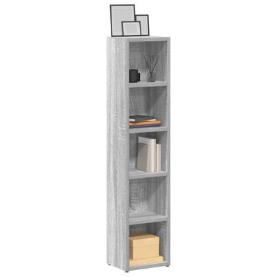 vidaXL CD skrinky 2 ks sivý dub sonoma 21x16x93,5 cm spracované drevo