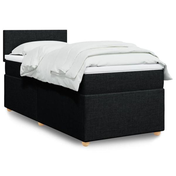 vidaXL Boxspring posteľ s matracom čierna 100x200 cm látka