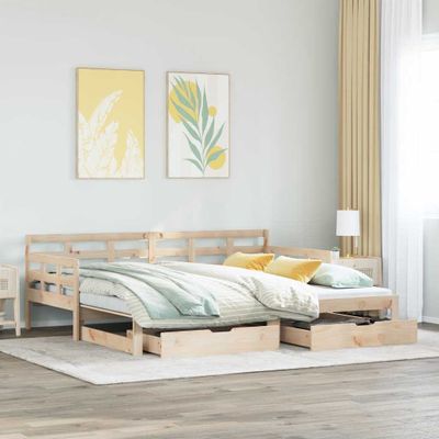 vidaXL Rozkladacia denná posteľ s matracmi bez matraca 90x200 cm