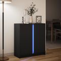 vidaXL Komoda s LED čierna 77x34x85 cm kompozitné drevo
