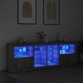 vidaXL Komoda s LED svetlami sivá sonoma 202x37x67 cm