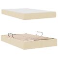vidaXL Postel s úložným prostorem a matrací Krémová 120 x 190 cm