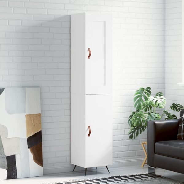 vidaXL Vysoká skrinka biela 34,5x34x180 cm spracované drevo