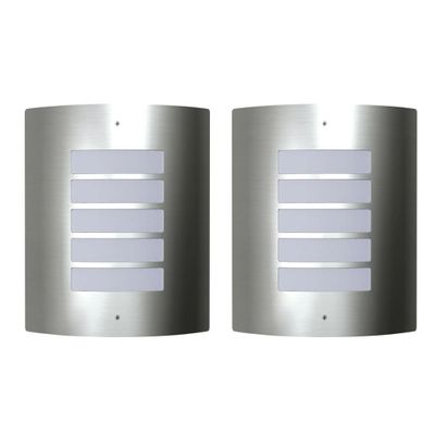 2 nástenné svietidlá, 60 W, nehrdzavejúca oceľ, vodeodolné