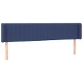 vidaXL Čelo postele s LED modré 163x16x78/88 cm látka