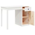 vidaXL Stolík biely 100x50x75 cm masívne borovicové drevo