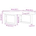 vidaXL Polica pod umývadlo, nástenná, oceľ a dubový masív