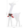 vidaXL Vianočná sobia rodinka 270x7x90 cm, biela, biela sieťovina