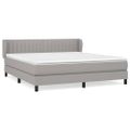 vidaXL Boxspring posteľ s matracom svetlosivá 100x200 cm látka