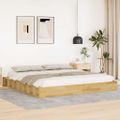 VidaXL Rám postele bez matraca 200x200 cm Dub z masívneho dreva