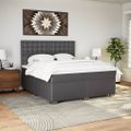 vidaXL Boxspring posteľ s matracom sivá 180x200 cm umelá koža