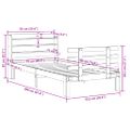 vidaXL Posteľný rám s čelom biely 75x190 cm borovicový masív