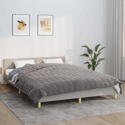 vidaXL Záťažová prikrývka šedá 220x235 cm 15 kg látka