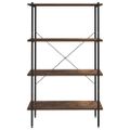 vidaXL Regál so 4 policami, čierny a prírodný 80x40x130 cm