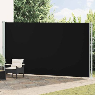 vidaXL Zaťahovacia bočná markíza na terasu 220x614 cm čierna