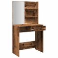 vidaXL toaletný stolík so zrkadlom Old Wood 74,5x40x141 cm
