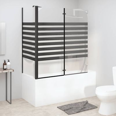 vidaXL Pruhovaná vaňová zástena 120x68x130 cm, tvrdené sklo
