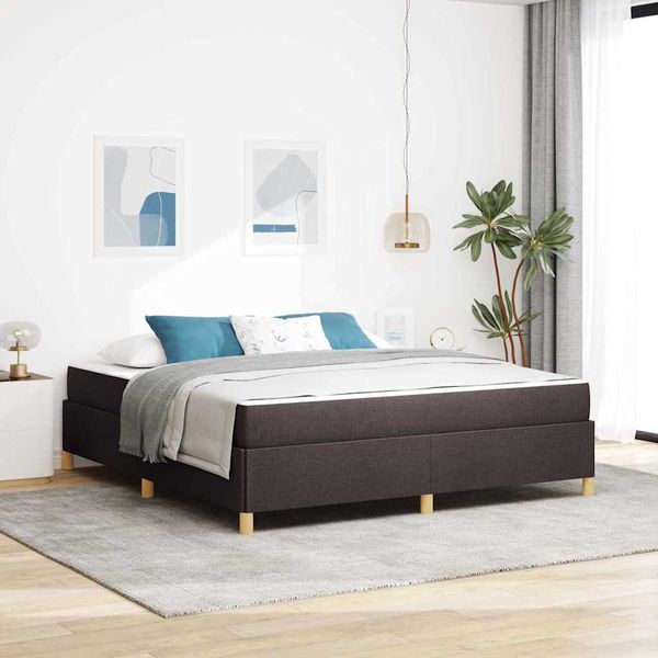 vidaXL Rám postele s matracmi Tmavohnedá 180 x 200 cm látka