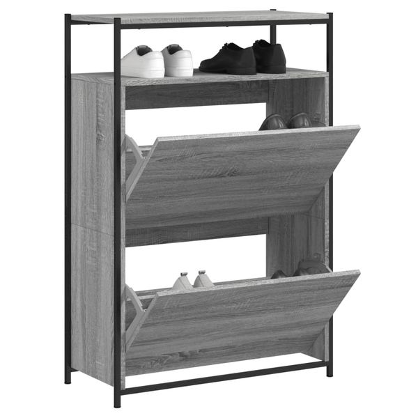 vidaXL Botník sivý dub sonoma 75x34x112 cm kompozitné drevo