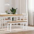 vidaXL Lavica 110 cm Biela masívna guma