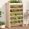 vidaXL Kvetináč na bylinky 6-poschodový 69x40x101,5cm masívna borovica