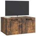 vidaXL Nástenná TV skrinka Nástenný Dymový dub 59,5 x 41 x 30 cm