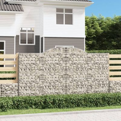 vidaXL Oblúkové gabiónové koše 10 ks 300x30x160/180 pozinkované železo