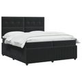 vidaXL LED boxspring posteľ s matracom Čierna 200 x 200 cm Zamat