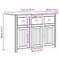vidaXL Komoda BODO biela 115,5x44x80 cm borovicový masív