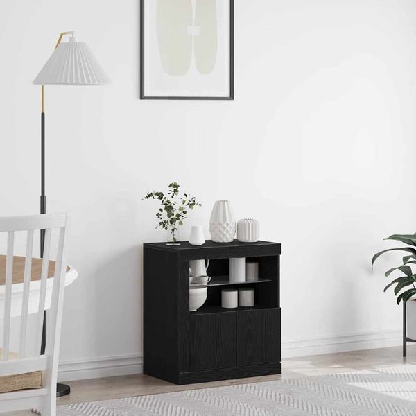 vidaXL LED komoda Čierna 60,5 x 37 x 67 cm Kompozitné drevo