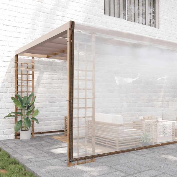 vidaXL Priehľadná plachta s okami 10x10 m Polyetylén