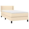 vidaXL Posteľný rám boxspring s matracom krémový 90x190 cm látka