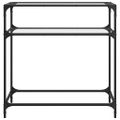 vidaXL Konferenčný stolík priehľadná sklenená doska 80x35x81 cm oceľ