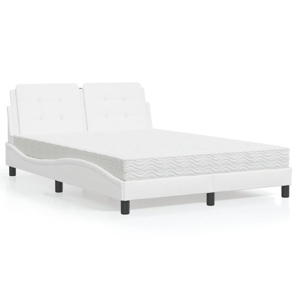 vidaXL Rám postele bez matraca Zadar biela 140x190 cm umelá koža