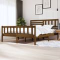 vidaXL Posteľný rám medový 180x200 cm Super King masívne drevo