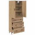 vidaXL Highboard 2 ks Remeselný dub 69,5 x 34 x 180 cm