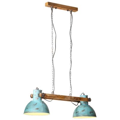 vidaXL Závesná lampa 25 W šmuhovaná modrá 85x28x109 cm E27