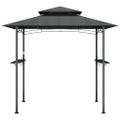 vidaXL Grilovací altánok s policami antracitový 240x150x243 cm oceľ