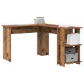 vidaXL Rohový stôl Staré drevo Kompozitné drevo 140 x 113,5 x 75 cm