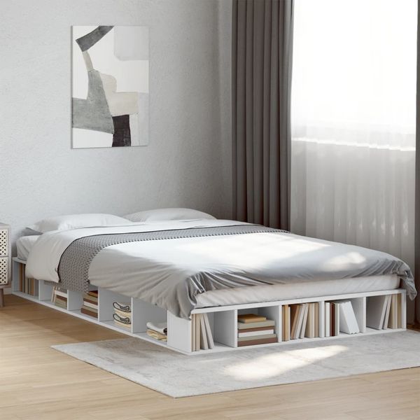 vidaXL Posteľný rám biely 140x190 cm kompozitné drevo